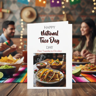 Happy National Taco Day! Erster Dienstag im Oktobe Karte