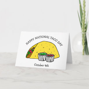 Happy National Taco Day, Funny Food Holiday Karte
