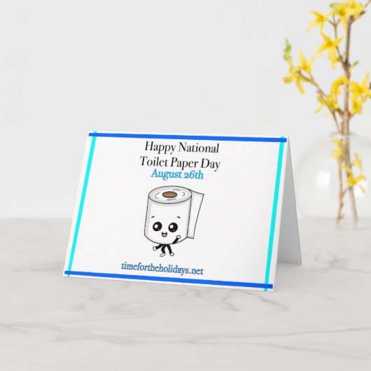 Happy National Toilet Paper Day, August 26. Karte (Gelbe Blume)