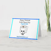 Happy National Toilet Paper Day, August 26. Karte (Vorderseite)