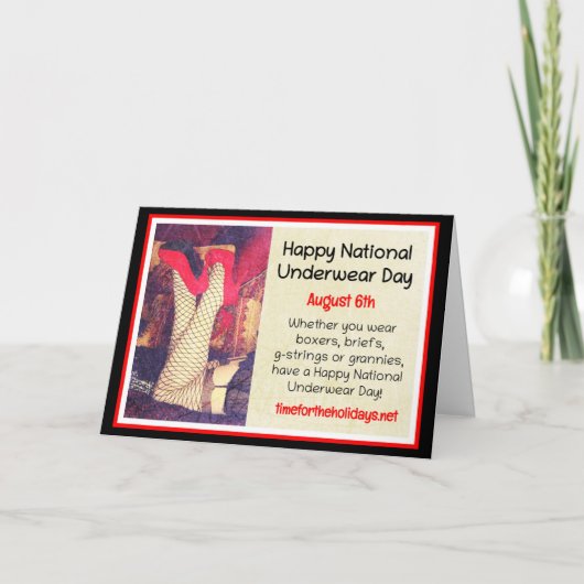 Happy National Underwear Day, 6. August Karte (Vorderseite)