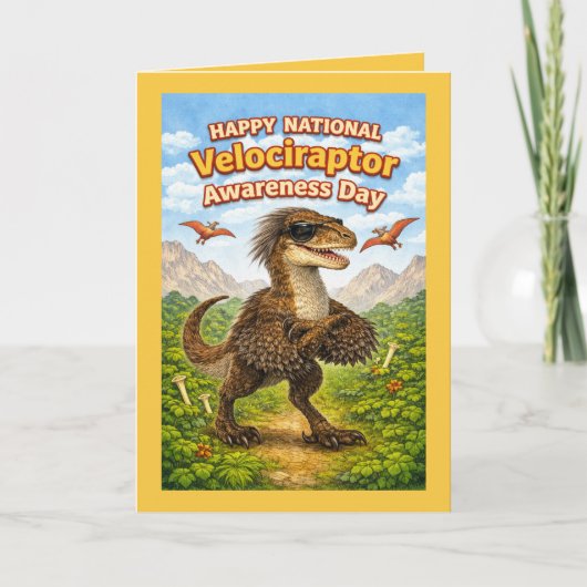 Happy National Velociraptor Awareness Day – Funny  Karte (Vorderseite)
