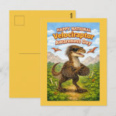 Happy National Velociraptor Awareness Day – Funny Postkarte (Vorne/Hinten)