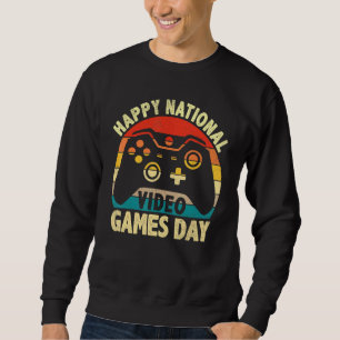 Happy National Video Games Day 8. Juli Retro Cont Sweatshirt