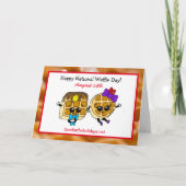 Happy National Waffle Day + Rezept Card Karte (Vorderseite)