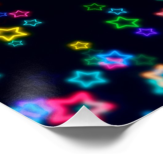 Happy Neon Star Poster (Ecke)