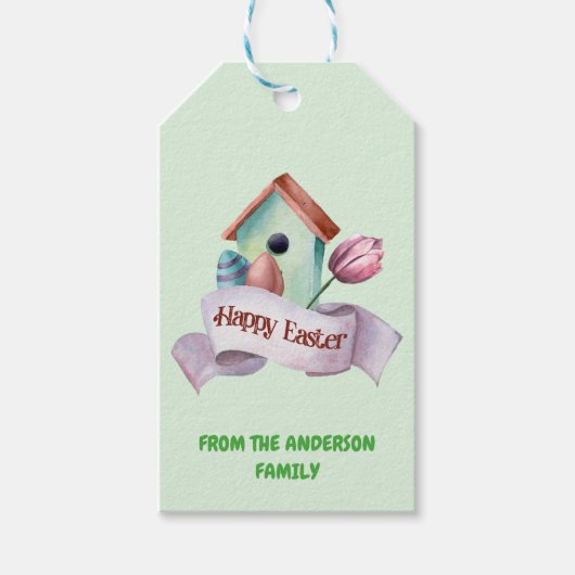 Happy Nest Osterferien Geschenkanhänger (Vorderseite)