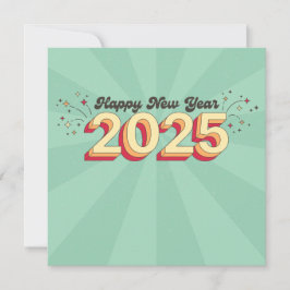 Happy neues Jahr 2025 Retro 3D Typografie Design
