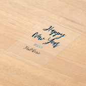 Happy neues Jahr blau schwarz kalt schlicht Jahr s Acryleinladungen (Ablage )