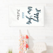 Happy neues Jahr blau schwarz kalt schlicht Jahr s Banner (Insitu)