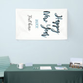 Happy neues Jahr blau schwarz kalt schlicht Jahr s Banner (Messeveranstaltung)