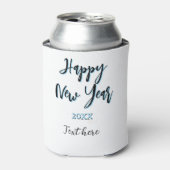 Happy neues Jahr blau schwarz kalt schlicht Jahr s Dosenkühler (Kanne Vorderseite)