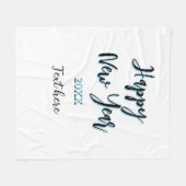 Happy neues Jahr blau schwarz kalt schlicht Jahr s Fleecedecke (Vorderseite (Horizontal))