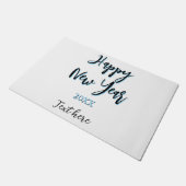 Happy neues Jahr blau schwarz kalt schlicht Jahr s Fußmatte (Schrägansicht)