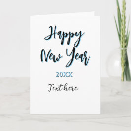 Happy neues Jahr blau schwarz kalt schlicht Jahr s Karte