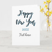 Happy neues Jahr blau schwarz kalt schlicht Jahr s Karte (Gelbe Blume)