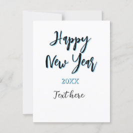 Happy neues Jahr blau schwarz kalt schlicht Jahr s Postkarte