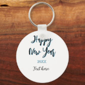 Happy neues Jahr blau schwarz kalt schlicht Jahr s Schlüsselanhänger (Vorderseite)