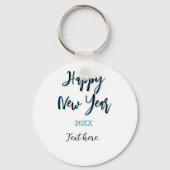 Happy neues Jahr blau schwarz kalt schlicht Jahr s Schlüsselanhänger (Rückseite)