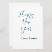 Happy neues Jahr hinzufügen Name Liebe blau schlic Einladung (Vorne/Hinten)