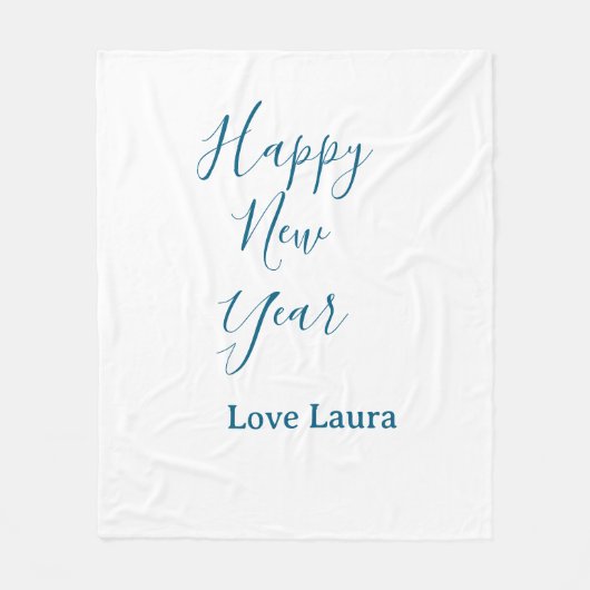 Happy neues Jahr hinzufügen Name Liebe blau schlic Fleecedecke (Vorderseite)