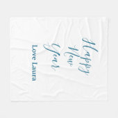 Happy neues Jahr hinzufügen Name Liebe blau schlic Fleecedecke (Vorderseite (Horizontal))