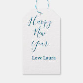 Happy neues Jahr hinzufügen Name Liebe blau schlic Geschenkanhänger (Rückseite)
