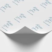 Happy neues Jahr hinzufügen Name Liebe blau schlic Geschenkpapier (Ecke)