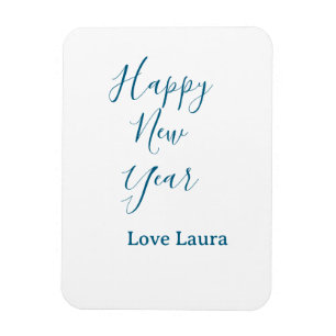 Happy neues Jahr hinzufügen Name Liebe blau schlic Magnet
