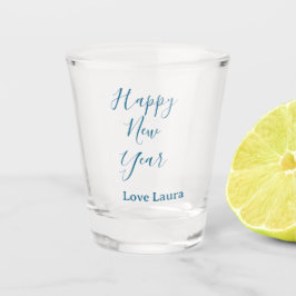 Happy neues Jahr hinzufügen Name Liebe blau schlic Schnapsglas