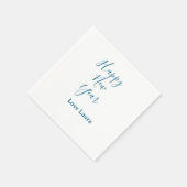 Happy neues Jahr hinzufügen Name Liebe blau schlic Serviette (Ecke)