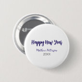 Happy neues Jahr lila schwarz hinzufügen Jahr einf Button (Vorne & Hinten)