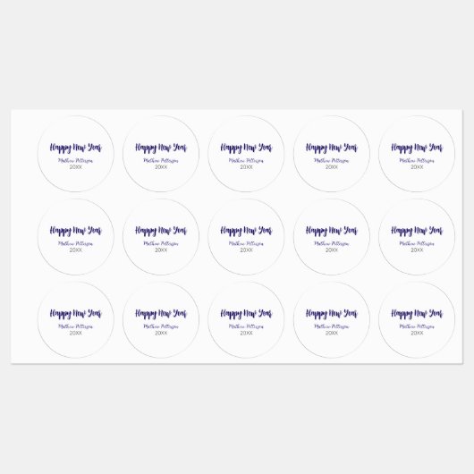 Happy neues Jahr lila schwarz hinzufügen Jahr einf Etiketten (Blatt)