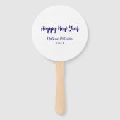 Happy neues Jahr lila schwarz hinzufügen Jahr einf Fächer (Rückseite)