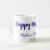 Happy neues Jahr lila schwarz hinzufügen Jahr einf Kaffeetasse (Vorderseite Links)