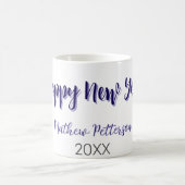 Happy neues Jahr lila schwarz hinzufügen Jahr einf Kaffeetasse (Mittel)