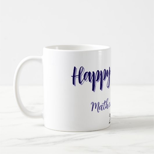 Happy neues Jahr lila schwarz hinzufügen Jahr einf Kaffeetasse (Links)