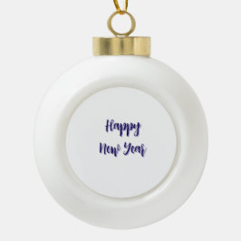 Happy neues Jahr lila schwarz hinzufügen Jahr einf Keramik Kugel-Ornament