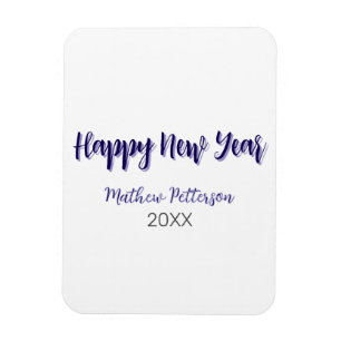 Happy neues Jahr lila schwarz hinzufügen Jahr einf Magnet