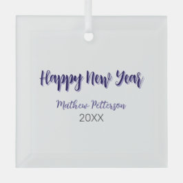 Happy neues Jahr lila schwarz hinzufügen Jahr einf Ornament Aus Glas