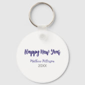 Happy neues Jahr lila schwarz hinzufügen Jahr einf Schlüsselanhänger (Rückseite)