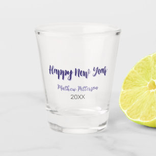 Happy neues Jahr lila schwarz hinzufügen Jahr einf Schnapsglas