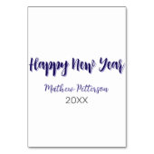 Happy neues Jahr lila schwarz hinzufügen Jahr einf Tischnummer (Rückseite)