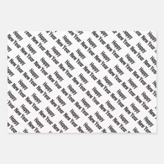 Happy Neujahr Roter Gelber Text Geschenkpapier Set (Vorderseite 3)