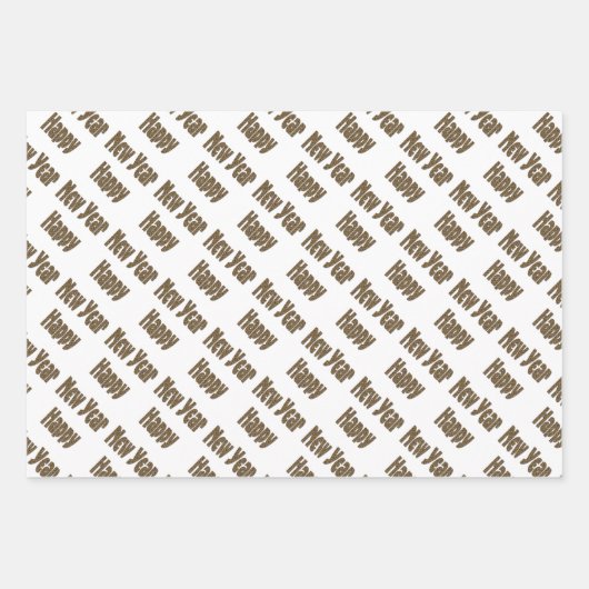 Happy Neujahr Roter Gelber Text Geschenkpapier Set (Vorderseite)