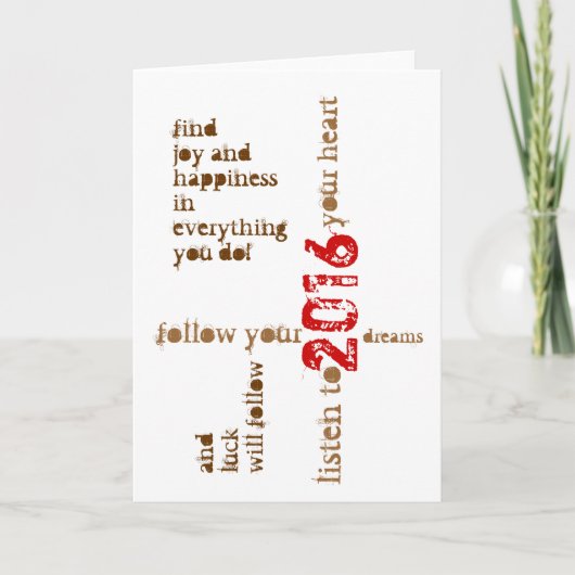 Happy New 2016 Year Card Feiertagskarte (Vorderseite)
