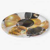 Happy New Balloons Pappteller (Schrägansicht)