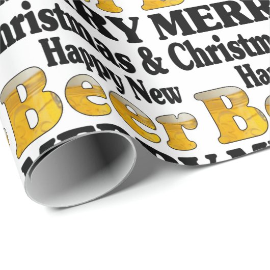 Happy New Beer Geschenkpapier (Rolleneckpunkt)