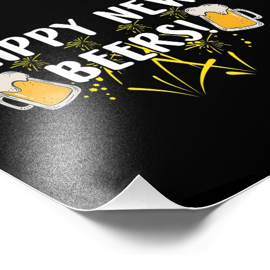 Happy New Beers Funny Happy New Year 2023 Geschenk Fotodruck (Ecke)