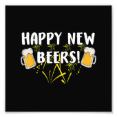 Happy New Beers Funny Happy New Year 2023 Geschenk Fotodruck (Vorne)